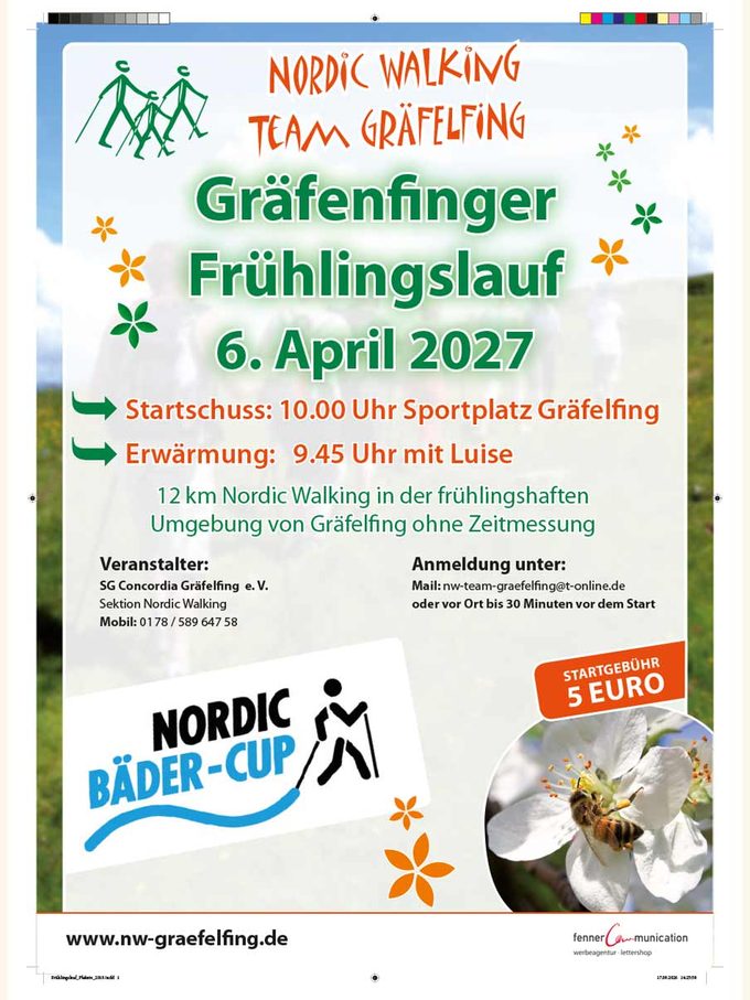 Echte Druckvorlage eines Plakats mit Schnittmarken, Farbkontrollstreifen und 3 mm Anschnitt